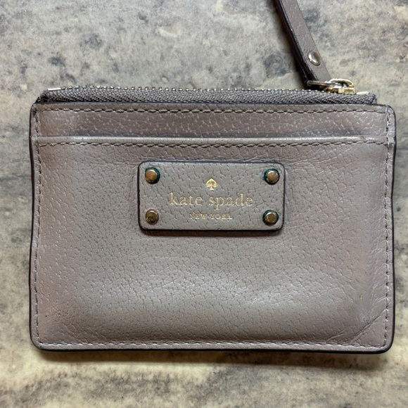 kate spade Accessories - Kate Spade Taupe Leather Card Wallet rehab
